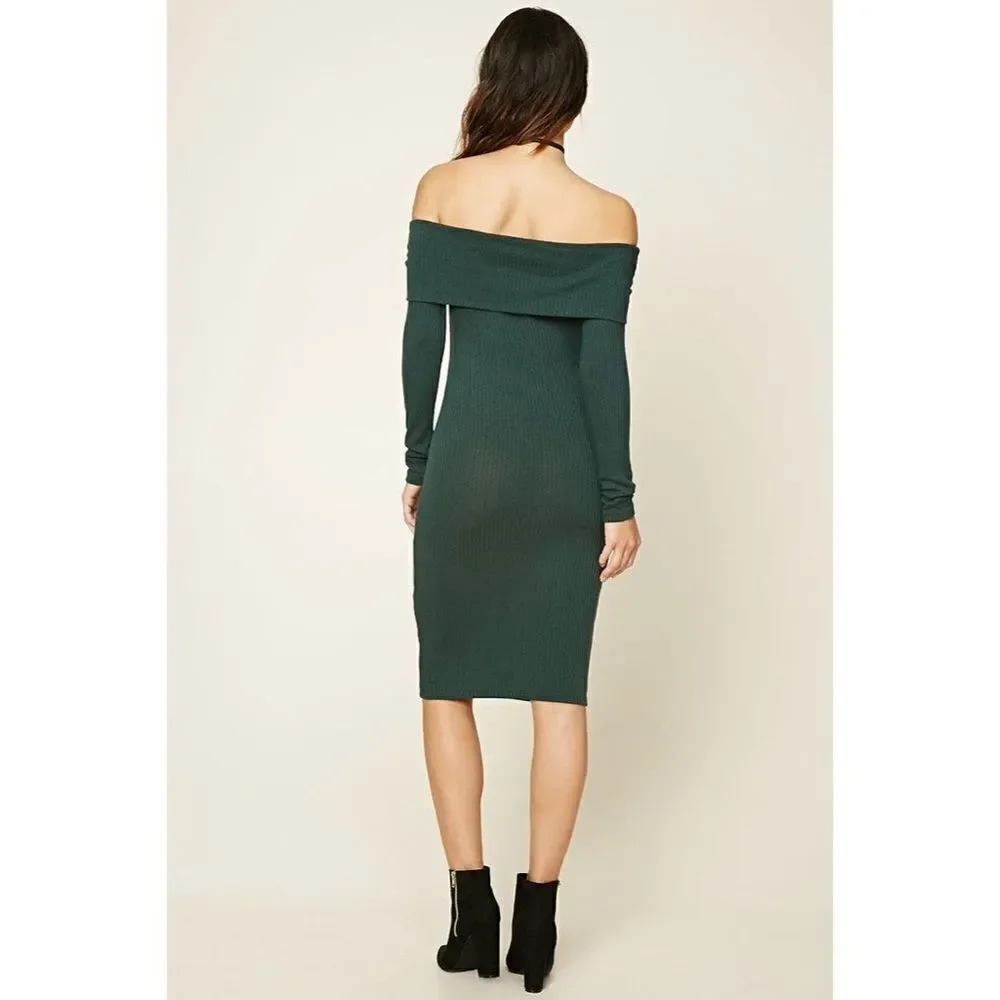 ✨F21 Green Contemporary Bodycon Dress✨